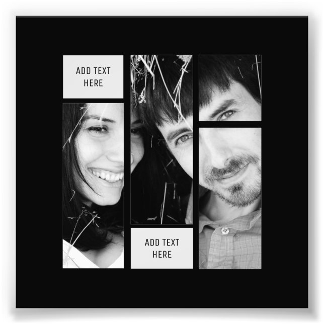 Black Photo Text Template - Transfer To ANY Gift Print (Front)