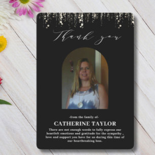 Black Photo Thank You Sympathy Funeral Card
