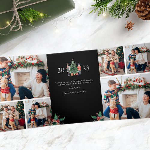 Black Photo Trifold Holiday Card