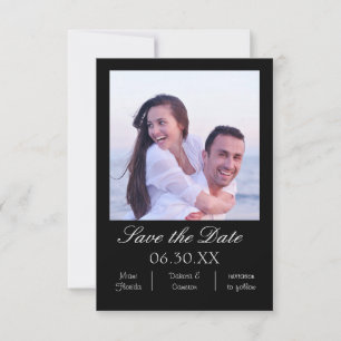 Black Photo Vertical - 3x5 Save the Date
