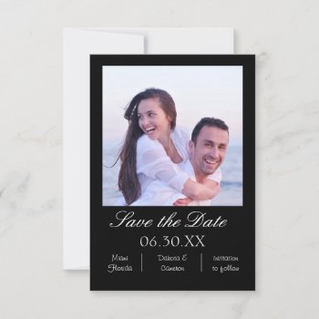 Black Photo Vertical - 3x5 Save The Date by Midesigns55555 at Zazzle