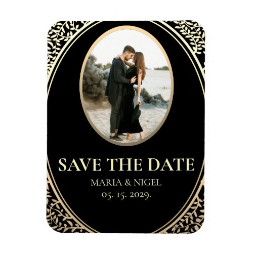 Black Photo Wedding Save The Date Invitation Magne Magnet