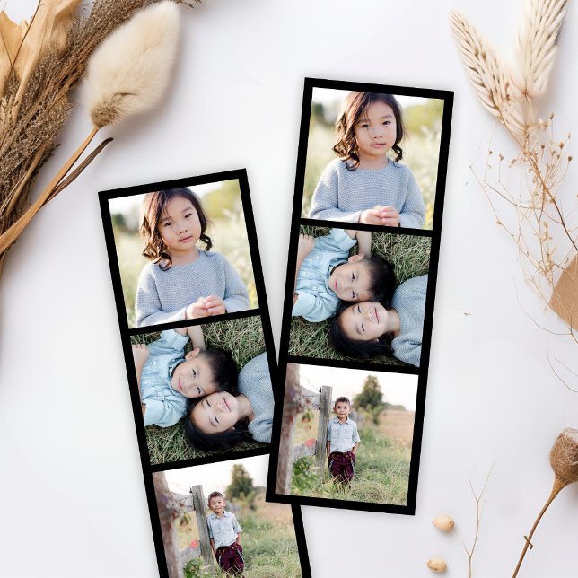 Black Photobooth Filmstrip Minimalist Photo Gift Bookmarks (Creator Uploaded)