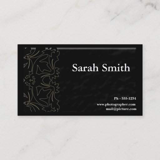 Customizable Black Photographer business card