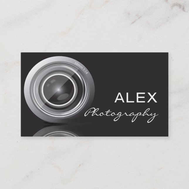 Black Photography Business Cards (Front)