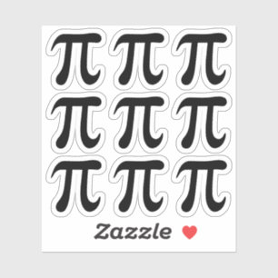 Black pi symbol stickers, set of nine sticker
