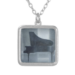 Black piano 2004 silver plated necklace