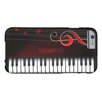 Black Piano And Treble Clef Barely There Iphone 6 Case by gogaonzazzle at Zazzle
