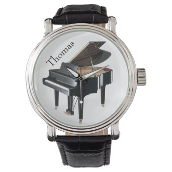 Black Piano Watch by Lilleaf at Zazzle
