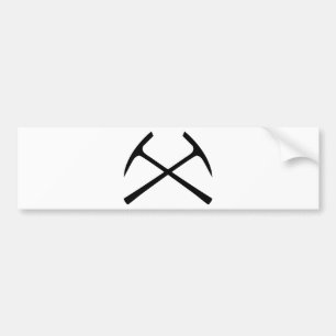 black pickax crossed bumper sticker