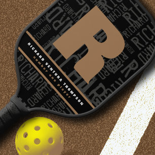 Black Pickleball Paddle with Personalized Name