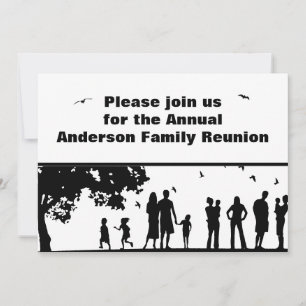 Black Picnic Graphic Family Reunion Family Name Invitation