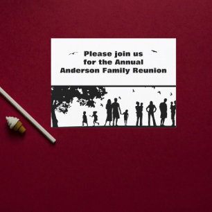 Black Picnic Graphic Family Reunion Invitation Postcard