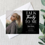 Black Picture Talk Thirty To Me 30th Birthday Invitation<br><div class="desc">This is a black and white Custom Photo Picture Talk Thirty To Me Birthday Party invitation. Minimal Minimalist Design. B-Day Invite. girl guy boy woman man plain simple clean</div>