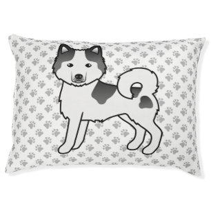 Black Piebald Alaskan Malamute Cute Dog & Paws Pet Bed