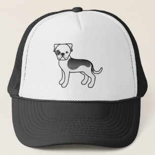 Black Piebald American Bulldog Dog Illustration