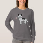 Black Piebald Cartoon Siberian Husky Love