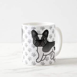 Black Piebald French Bulldog Cute Cartoon Dog Coffee Mug