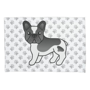 Black Piebald French Bulldog Cute Cartoon Dog Pillow Case