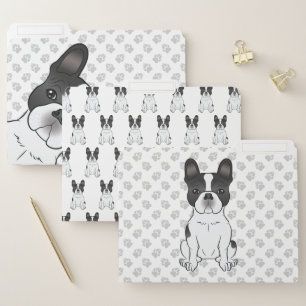 Black Piebald French Bulldog / Frenchie Cute Dog File Folder
