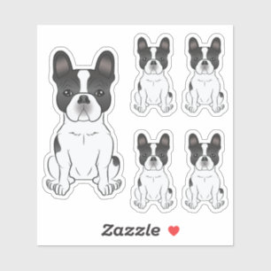 Black Piebald French Bulldog / Frenchie Cute Dog Sticker