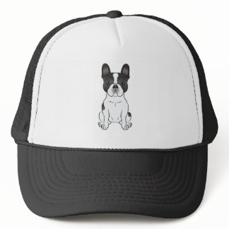 Black Piebald French Bulldog / Frenchie Cute Dog Trucker Hat