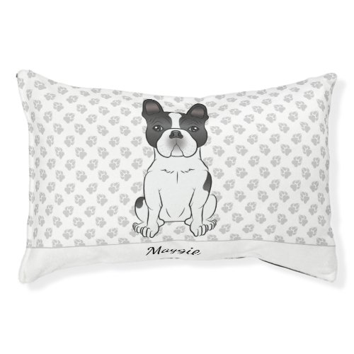 Black Piebald French Bulldog  Frenchie Dog  Name Pet Bed