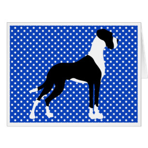 Black Piebald Great Dane Cards