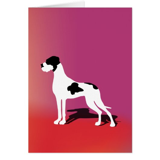 Black Piebald Great Dane Cards (Front)