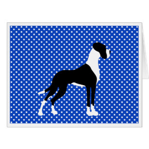 Black Piebald Great Dane Cards