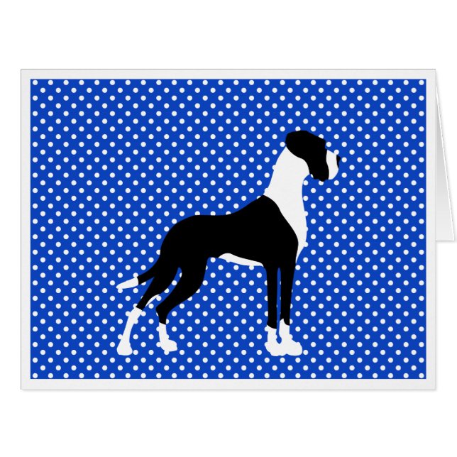 Black Piebald Great Dane Cards (Front Horizontal)