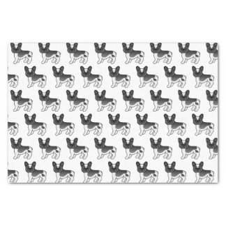 Black Pied French Bulldog Cute Cartoon Dog Pattern Tissue Paper
