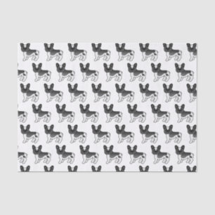 Black Pied French Bulldog Cute Cartoon Dog Pattern Tissue Paper