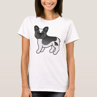 Black Pied French Bulldog Cute Cartoon Dog T-Shirt