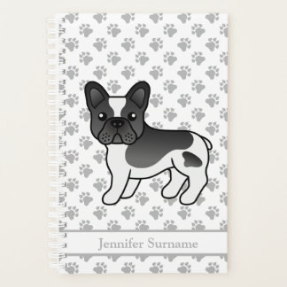 Black Pied French Bulldog Cute Cartoon Dog &amp; Text Planner