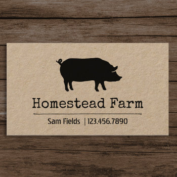 Black Pig Silhouette Simple Farm Animal Country Business Card by jennsdoodleworld at Zazzle