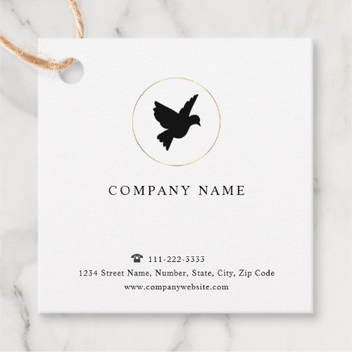 Black Pigeon Logo Favor Tags