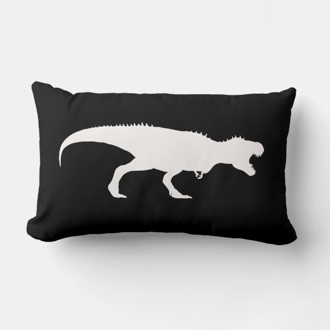 Black Pillow with T-Rex Silhouette (Front)