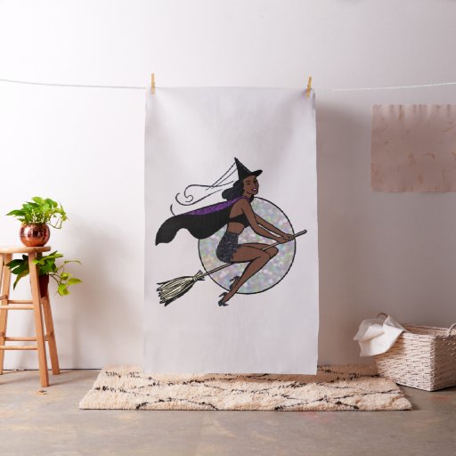 black pin up witch fabric