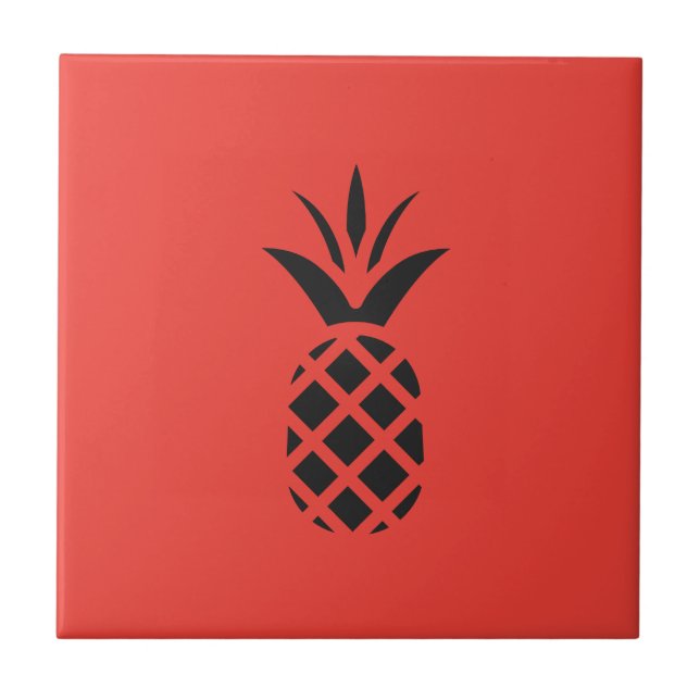 Black Pine Apple in Red Tile (Front)