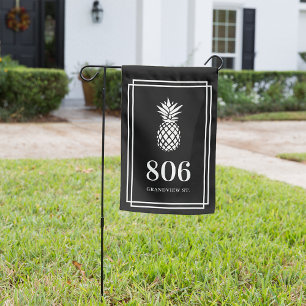 Black   Pineapple House Number & Street Name Garden Flag