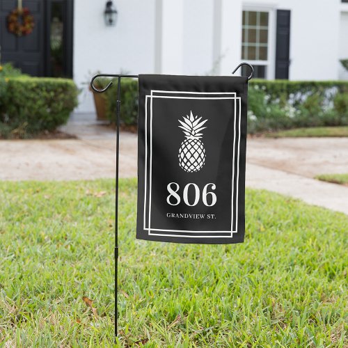 Black  Pineapple House Number  Street Name Garden Flag