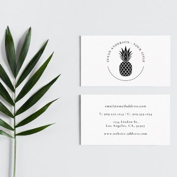 Black Pineapple Logo Business Card by istanbuldesign at Zazzle
