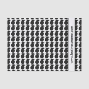 Black Pineapple Pattern Custom Text Tissue Paper