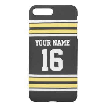Black Pineapple Yellow Team Jersey Name Number Iphone 8 Plus/7 Plus Case by FantabulousCases at Zazzle