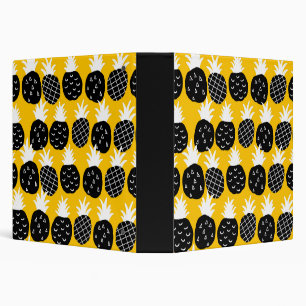 Black pineapples 3 ring binder