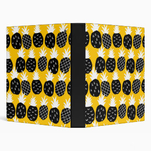 Black pineapples 3 ring binder