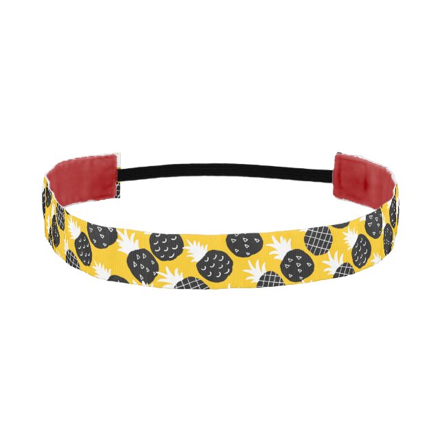 Black pineapples athletic headband (Front)