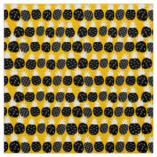 Black pineapples fabric