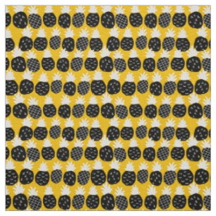 Black pineapples fabric